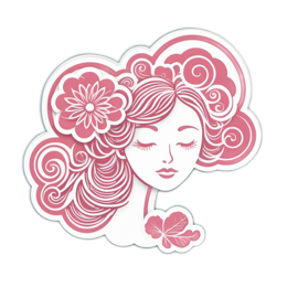 illustration flower SVG PNG design with white and pink floral elements