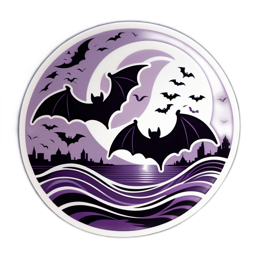 bats moon SVG PNG design with clean design elements