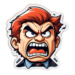 sticker angryface SVG PNG design with clean design elements