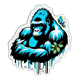 gorilla sticker SVG PNG design with clean design elements