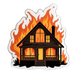 fire house flames SVG PNG design with clean design elements