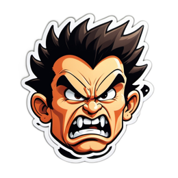 angry character sticker SVG PNG design with clean design elements
