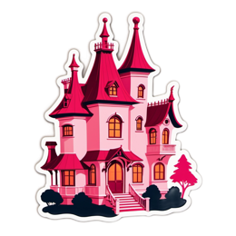 castle pink SVG PNG design with clean design elements