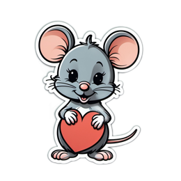 cute mouse heart SVG PNG design with clean design elements
