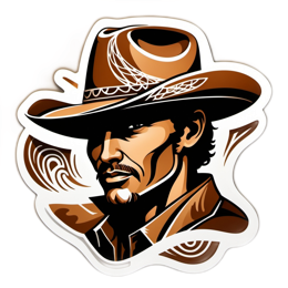 western sticker SVG PNG design with clean design elements