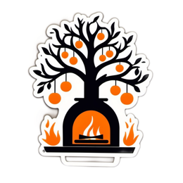fireplace autumn orange SVG PNG design with clean design elements
