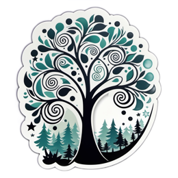 nature artistic tree SVG PNG design with clean design elements