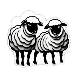 sheep stickers SVG PNG design with clean design elements