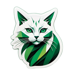 green cat SVG PNG design with clean design elements