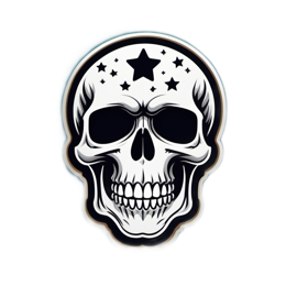 skull star SVG PNG design with clean design elements