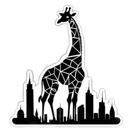 artistic giraffe cityscape SVG PNG design