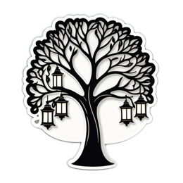 nature tree lanterns SVG PNG design