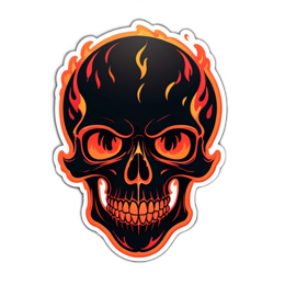 skull flame SVG PNG design with clean design elements
