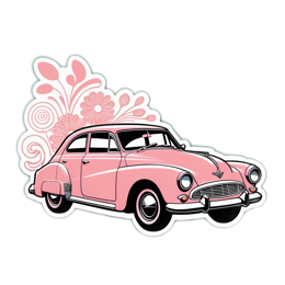 car flower pattern SVG PNG design with clean design elements, pink floral elements