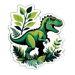 dinosaur greenery sticker SVG PNG design with clean design elements
