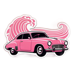 vintage car wave SVG PNG design with clean design elements