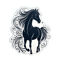 horse swirl SVG PNG design with clean design elements