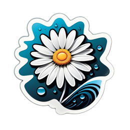 flower water SVG PNG design with clean design elements, white and blue floral elements