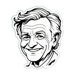 sticker artist portrait SVG PNG design with clean design elements