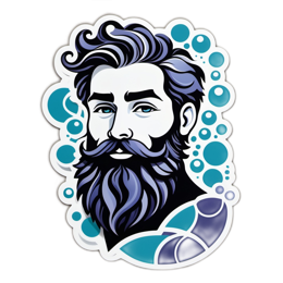 sticker bearded man SVG PNG design