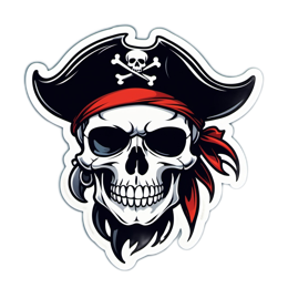 pirate skull SVG PNG design with clean design elements
