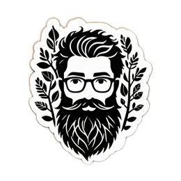 beard leaves SVG PNG design with clean design elements, floral elements