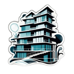 stylish modern building SVG PNG design with clean design elements