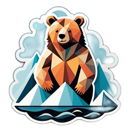 nature geometric bear SVG PNG design with clean design elements