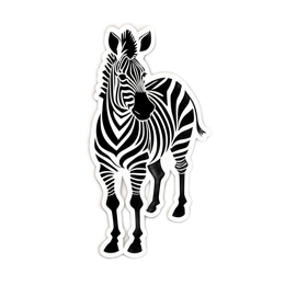 zebra blackwhite sticker SVG PNG design with clean design elements