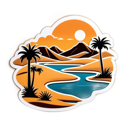 sunset river landscape SVG PNG design with clean design elements