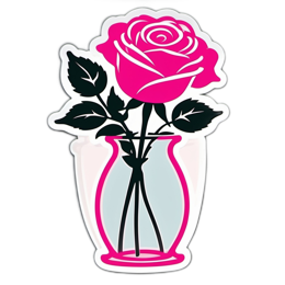 flower vase rose SVG PNG design with clean design elements