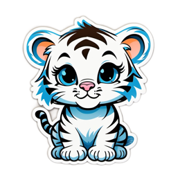 fantasy cute tiger SVG PNG design with clean design elements