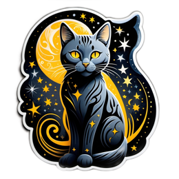 pet cat stars SVG PNG design with clean design elements