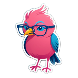 cartoon bird glasses SVG PNG design