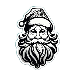 santa portrait SVG PNG design with clean design elements