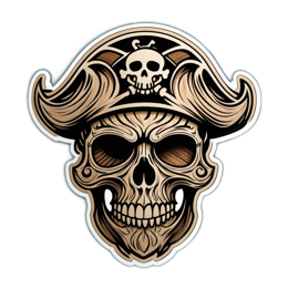 skull pirate SVG PNG design with clean design elements