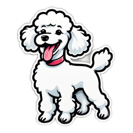 cartoon poodle SVG PNG design with clean design elements