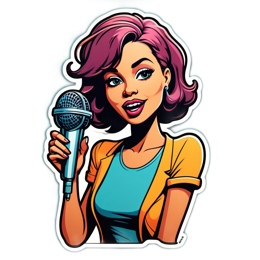 singing sticker SVG PNG design