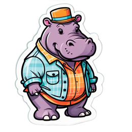 hippo cartoon shirt SVG PNG design