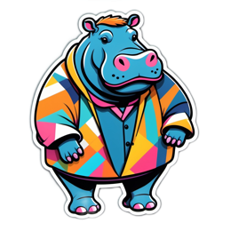 fantasy colorful hippo SVG PNG design with clean design elements