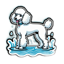 poodle playing water SVG PNG design