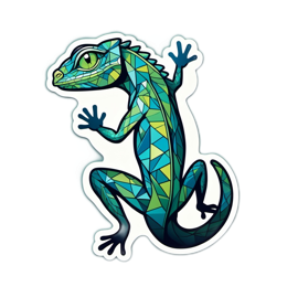 artistic gecko sticker SVG PNG design with clean design elements