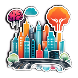 cityscape brainstorming SVG PNG design with clean design elements