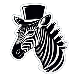 zebra dapper SVG PNG design with clean design elements