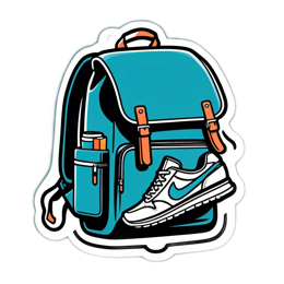 backpack sneakers SVG PNG design with clean design elements