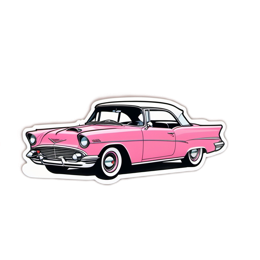 car vintage pink SVG PNG design with clean design elements