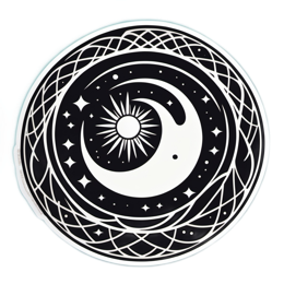 moon sun sticker SVG PNG design with clean design elements
