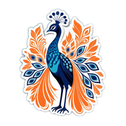 peacock vibrant SVG PNG design with clean design elements