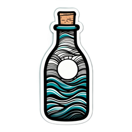 wave bottle SVG PNG design with clean design elements