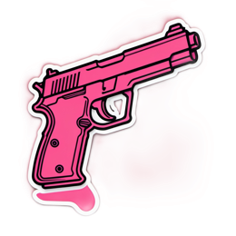 sticker pistol SVG PNG design with clean design elements